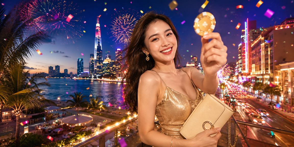Người chơi tại TP. Hồ Chí Minh sử dụng ứng dụng casino neo5 với hiệu ứng neon rực rỡ